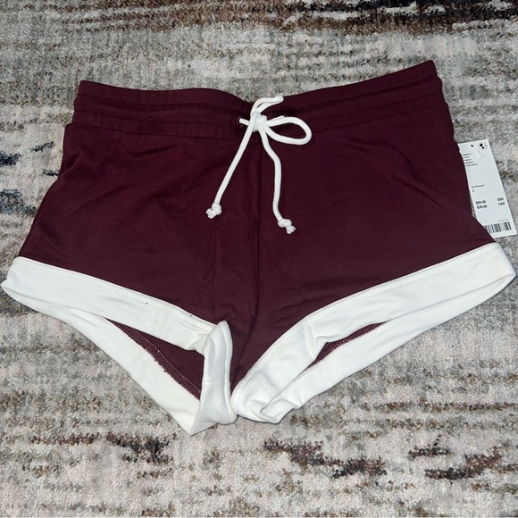 COPY - NEW High Waisted Cheeky Micro Sweat Short Maroon size Large - Picture 5 of 5
